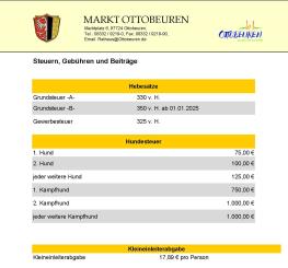 Gebührentabelle Seite 1